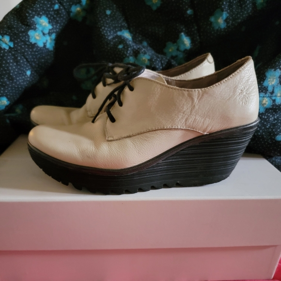Fly London Shoes - Fly London Eggshell Wedge Shoes